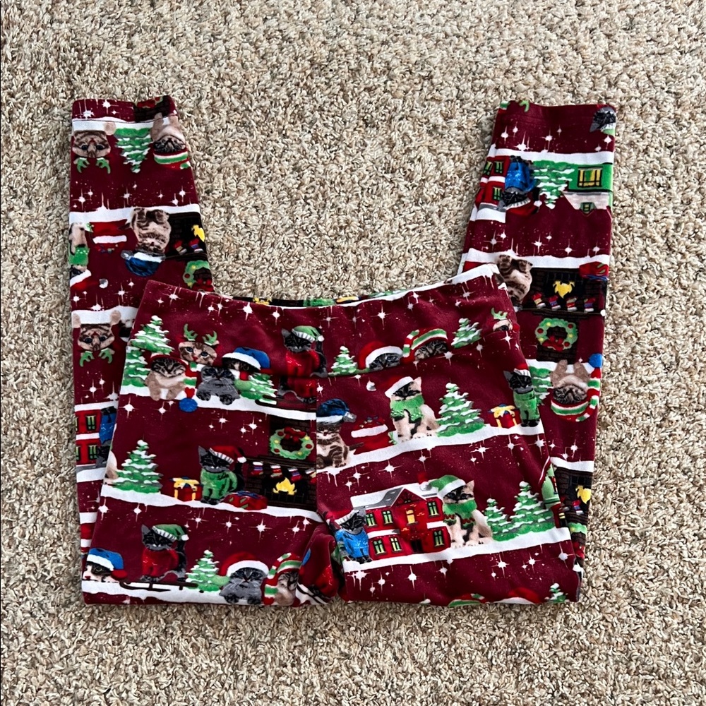 ❤️ 4/$10 No Boundaries Red Cat Print Pajama Pants